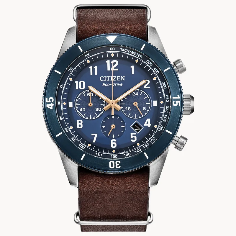 Terra Force Blue Dial Leather Strap CA4747-05L | CITIZEN Terra Force Blue Dial Leather Strap CA4747-05L | CITIZEN